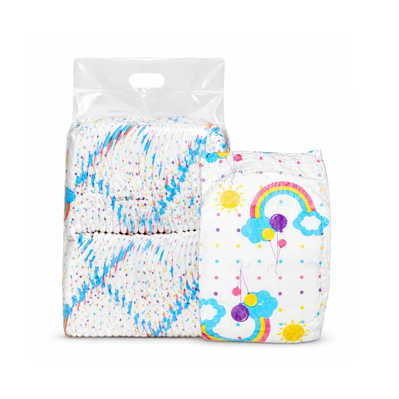 Rainbow Belt System Baby Diaper 50pcs